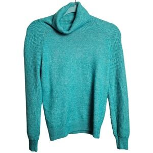 LOFT Teal Blue Ribbed Knit Turtleneck‎ Sweater Size XS